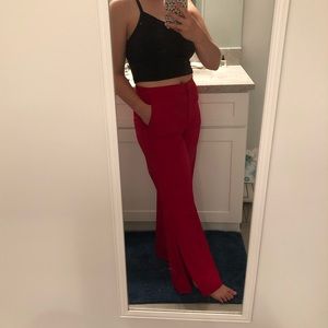 Red Wide Leg Pants